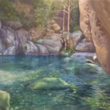 Pintura intitulada "La Restonica" por Lydia Guigo, Obras de arte originais, Óleo Montado em Armação em madeira
