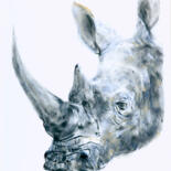 Tekening getiteld "rhino" door Babett Landsberger, Origineel Kunstwerk, Pastel