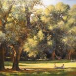 Peinture intitulée "Après-midi au parc…" par Marcel Boos, Œuvre d'art originale
