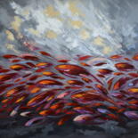 제목이 "Red Fish"인 미술작품 Olga Nikitina로, 원작, 기름 나무 들것 프레임에 장착됨