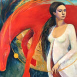 Ζωγραφική με τίτλο "CIRCLE OF THE SUN -…" από Irina Makarova, Αυθεντικά έργα τέχνης, Λάδι