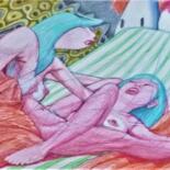 Drawing titled "Scissors" by Edwin Loftus, Original Artwork, Pastel Mounted on Other rigid panel