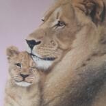 Peinture intitulée "Tendresse" par Magali Genetier, Œuvre d'art originale, Acrylique Monté sur Châssis en bois