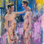 Drawing titled "Friendly conversasi…" by Sergey Sovkov, Original Artwork, Pastel
