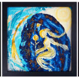 Schilderij getiteld "For Joy Mini IV., V…" door Sarah I. Avni, Origineel Kunstwerk, Acryl Gemonteerd op Karton
