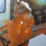 Peinture intitulée "Pit dej." par Alain Lorkovic, Œuvre d'art originale, Pastel Monté sur Panneau de bois
