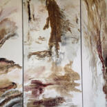 Malerei mit dem Titel ""le semeur " tripty…" von Mi Baudry, Original-Kunstwerk, Acryl Auf Keilrahmen aus Holz montiert