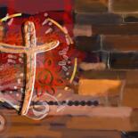 Digital Arts titled "Résurrection" by Krystel, Original Artwork, Digital Painting Mounted on Wood Stretcher frame