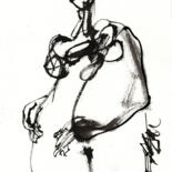 Schilderij getiteld "N°890 Posture" door Alexandre Dumitrescu, Origineel Kunstwerk, Aquarel