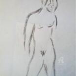 Drawing titled "Avec toi au fusain !" by Roberto Urbano, Original Artwork, Charcoal