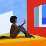 Peinture intitulée "Hopper Pop" par Alliet-Delacroix, Œuvre d'art originale, Huile Monté sur Châssis en bois