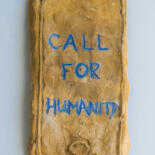 제목이 "Call for humanity"인 조형물 Sasha Nesterkina로, 원작, 콘크리트