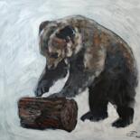 绘画 标题为“Rolling log. Bear” 由Valentina Reymer, 原创艺术品, 油