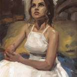 Painting titled "Haïku n°11" by Anthony Moreau, Original Artwork, Oil Mounted on Wood Stretcher frame