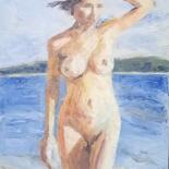 Peinture intitulée "Γυμνό 6" par Athanasios Ksagaras, Œuvre d'art originale, Huile Monté sur Châssis en bois
