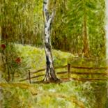 제목이 "Birch"인 미술작품 Olga Liutova-Amplatz로, 원작, 수채화