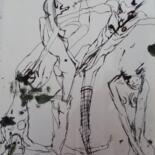 Drawing titled "Encounter with the…" by Eduardo Bustos Segovia, Original Artwork, Ink Mounted on Cardboard