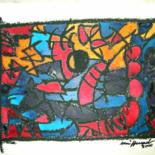Pittura intitolato "Abstract V" da Ulli Heupel, Opera d'arte originale, Olio