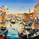 Painting titled "Près du pont du Ria…" by Charlotte Lachapelle, Original Artwork, Acrylic