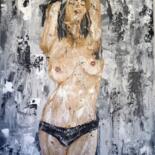 Malerei mit dem Titel "réveil diffcile" von Michel Capra, Original-Kunstwerk, Acryl Auf Holzplatte montiert