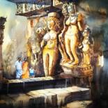Peinture intitulée "Heritage-IX" par Subhajit Paul, Œuvre d'art originale, Aquarelle