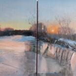 Картина под названием "WINTER SUNSET" - Dilshod Khudayorov, Подлинное произведение искусства, Масло Установлен на Деревянная…