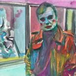 Malerei mit dem Titel "FRANCIS BACON" von Lautir, Original-Kunstwerk, Aquarell