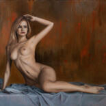 Painting titled "Rusty" by Jean-Pierre André Leclercq, Original Artwork, Oil Mounted on Wood Stretcher frame