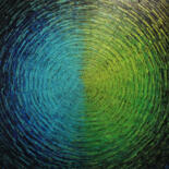 Pintura intitulada "Éclat mixte bleu ve…" por Jonathan Pradillon, Obras de arte originais, Acrílico Montado em Armação em ma…