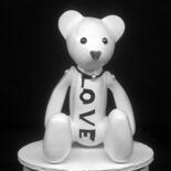 Sculpture titled "Vintage bear doll :…" by Seven E, Original Artwork, Resin