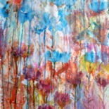 Malarstwo zatytułowany „Fantasy with Flower…” autorstwa Rakhmet Redzhepov, Oryginalna praca, Akwarela