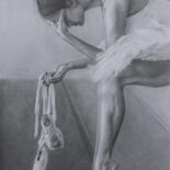 Dibujo titulada "Moment of weakness" por Olha Zdorovets, Obra de arte original, Grafito