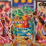 "Celestial Empire" başlıklı Tablo Apollonas Soben tarafından, Orijinal sanat, Petrol Ahşap Sedye çerçevesi üzerine monte edi…