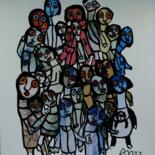 Коллажи под названием "Esprit de groupe" - Adam Nidzgorski, Подлинное произведение искусства, Коллажи Установлен на картон