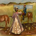 Malerei mit dem Titel "Retrato de Carlos V…" von Mónica Caruncho Fontela, Original-Kunstwerk, Öl