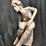 Sculpture intitulée "Macha bottée" par Catherine Lesueur (C.Lesueur), Œuvre d'art originale, Céramique