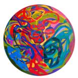 Schilderij getiteld "Monologue" door Mishra, Origineel Kunstwerk, pigmenten Gemonteerd op Frame voor houten brancard