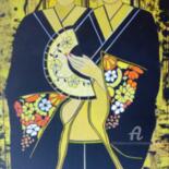 Schilderij getiteld "HANA et KEIKO" door Brigitte Jeanneau Bonnet, Origineel Kunstwerk, Acryl Gemonteerd op Frame voor houte…