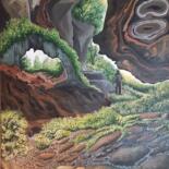 Peinture intitulée "Fantaisie rocheuse 2" par Nathalie Choury, Œuvre d'art originale, Huile Monté sur Châssis en bois