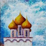 Pittura intitolato "Golden domes" da Svetlana Dushina, Opera d'arte originale, Olio