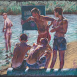 Dessin intitulée "Swimming is prohibi…" par Sergey Sovkov, Œuvre d'art originale, Crayon