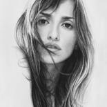 Disegno intitolato "Penelope C." da Andriy Markiv, Opera d'arte originale, Carbone