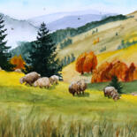 绘画 标题为“"Autumn in Carpathi…” 由Tetiana Teresh, 原创艺术品, 水彩