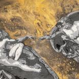 Pittura intitolato "LA CRÉATION D'ADAM 1" da Myriam Bellanger, Opera d'arte originale, Acrilico