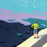 Pintura titulada "On the Pier" por Evgen Semenyuk, Obra de arte original, Acrílico