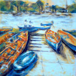 "Boats. 01" başlıklı Tablo Nadia Bedei tarafından, Orijinal sanat, Pastel