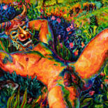 제목이 "Resting Minotaur (S…"인 미술작품 Oleksandr Balbyshev로, 원작, 기름 나무 들것 프레임에 장착됨