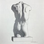 图画 标题为“Male Torso, Rear Vi…” 由Michael E. Voss, 原创艺术品, 石墨