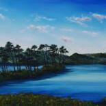 Painting titled "Loch Assynt" by Hazel Thomson, Original Artwork, Oil Mounted on Wood Stretcher frame