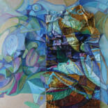 Painting titled "Composition № 50" by Marina Podgaevskaya, Original Artwork, Oil Mounted on Wood Stretcher frame
